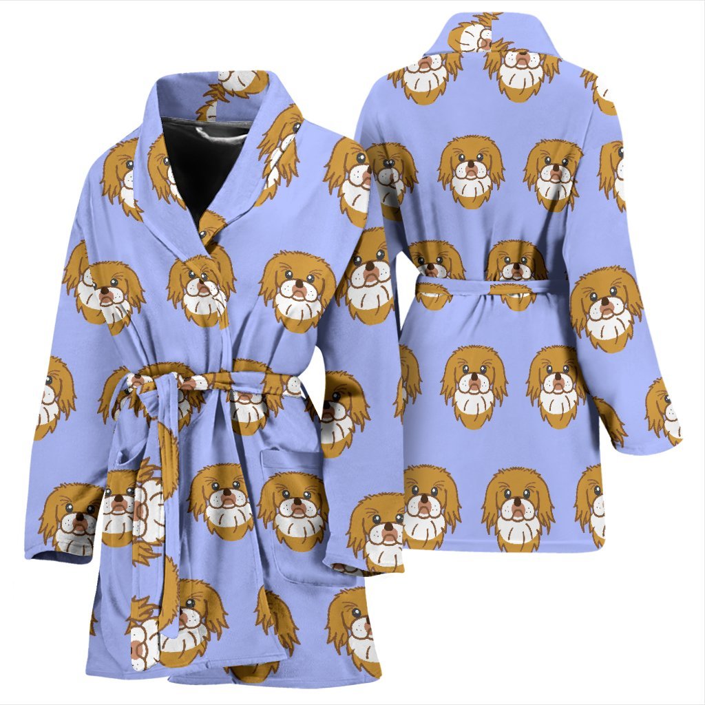 Shih Tzu Dog Print Pattern Print Women Long Robe-grizzshop
