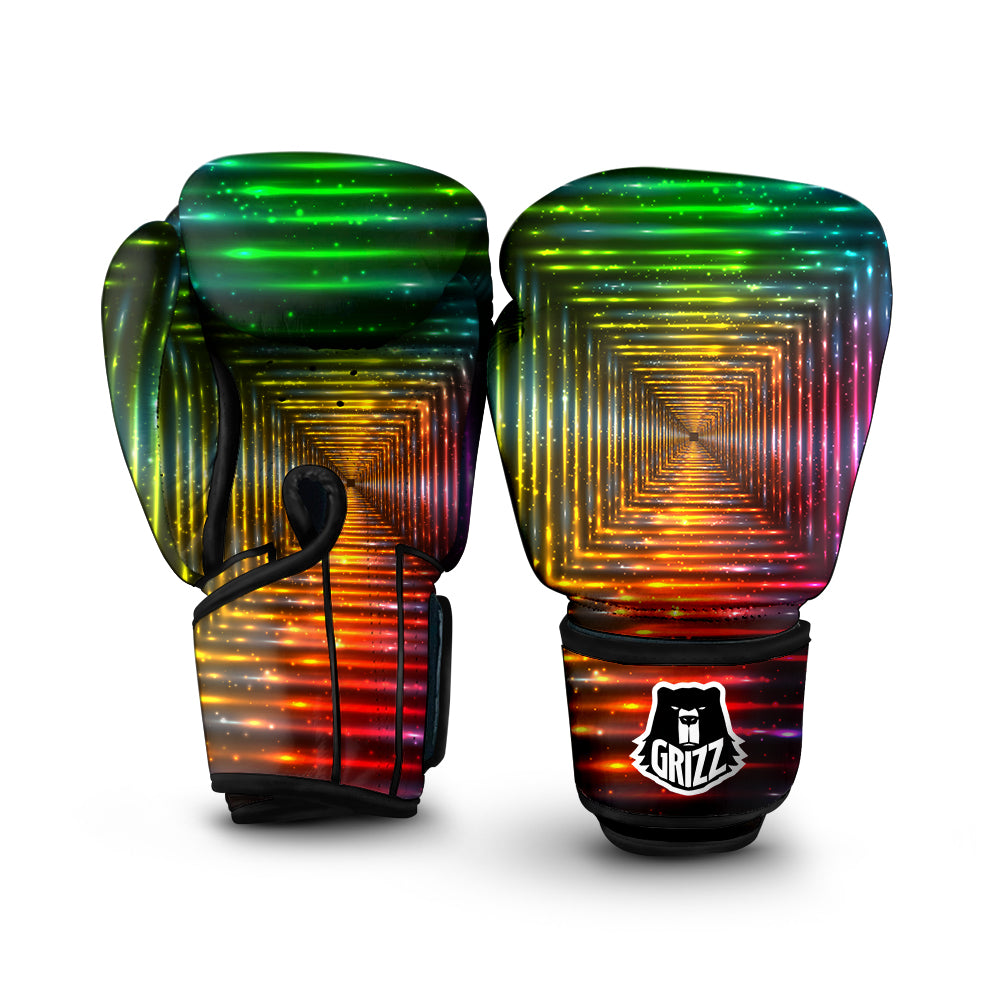 Shining Lights Rainbow Colors Neon Print Boxing Gloves-grizzshop