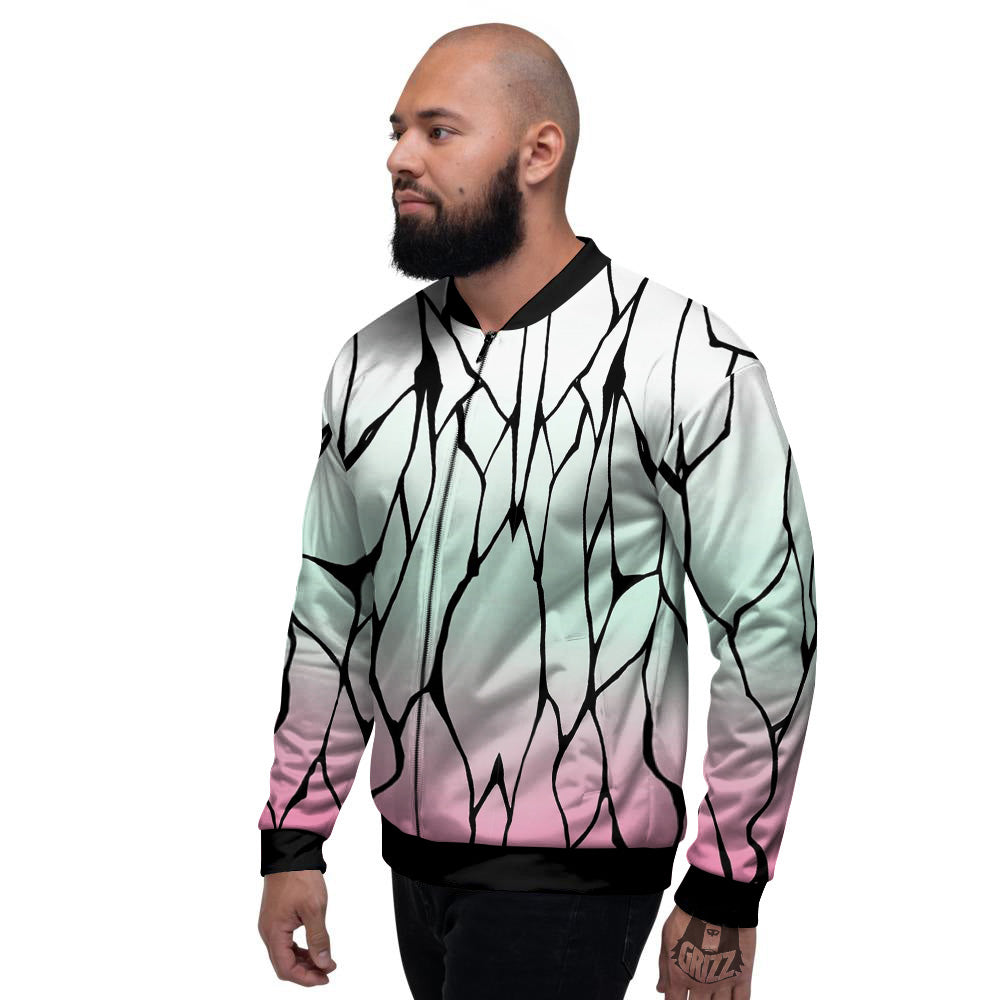 Shinobu Print Pattern Men's Bomber Jacket-grizzshop