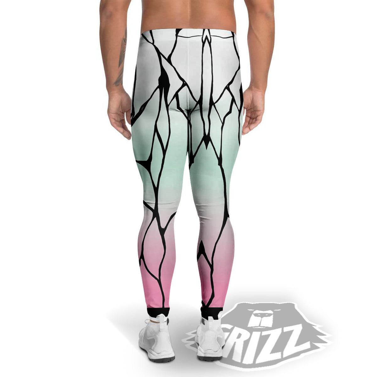 Shinobu Print Pattern Men's Leggings-grizzshop