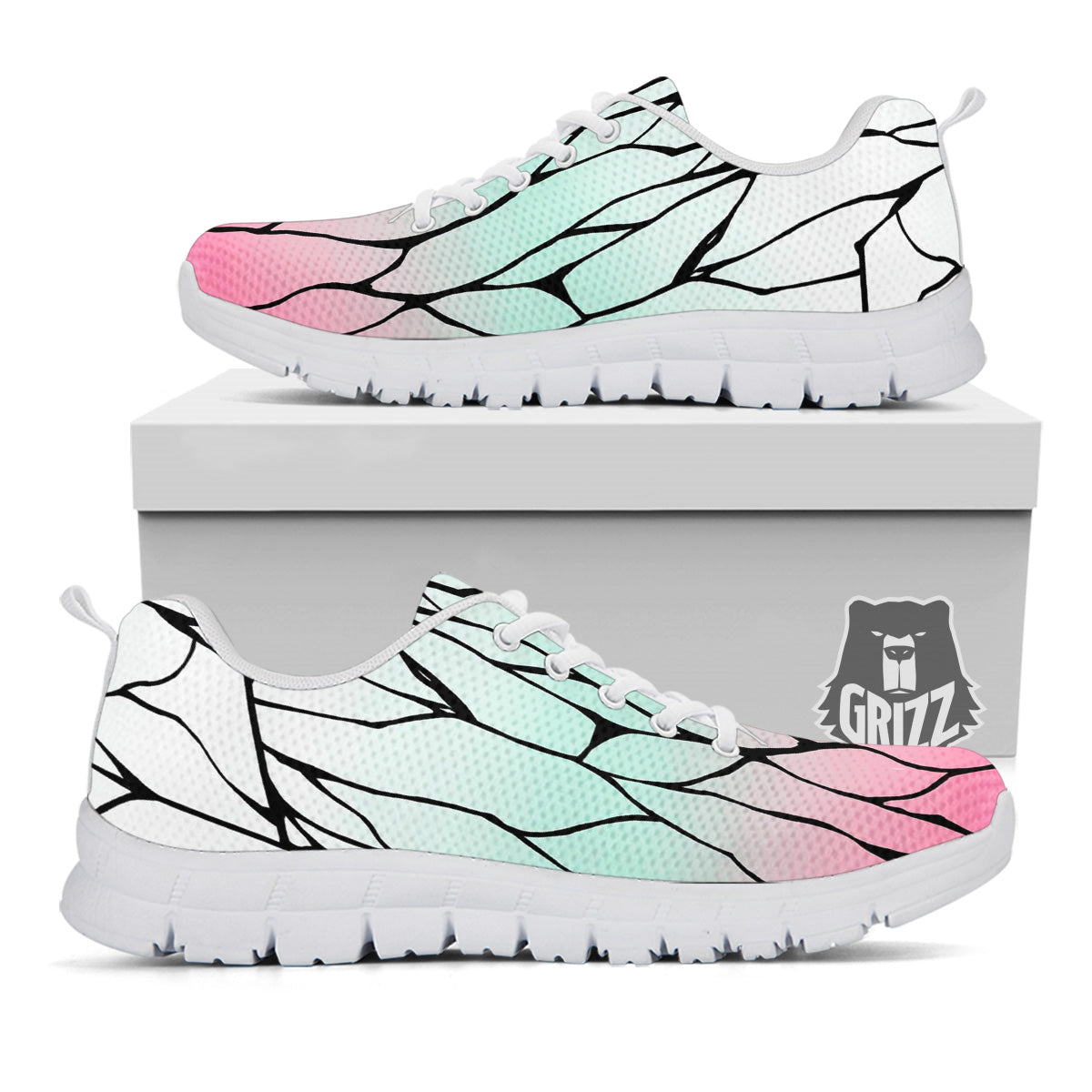 Shinobu Print Pattern White Sneaker-grizzshop