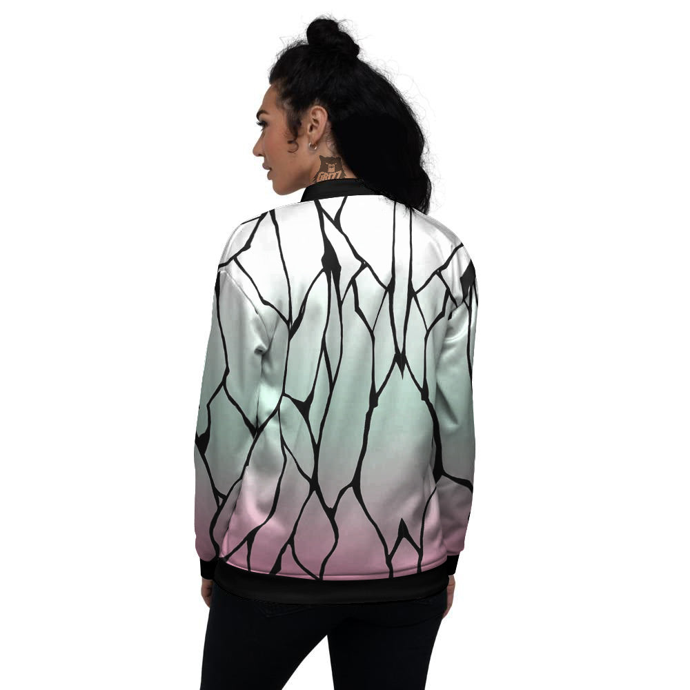 Shinobu Print Pattern Women's Bomber Jacket-grizzshop