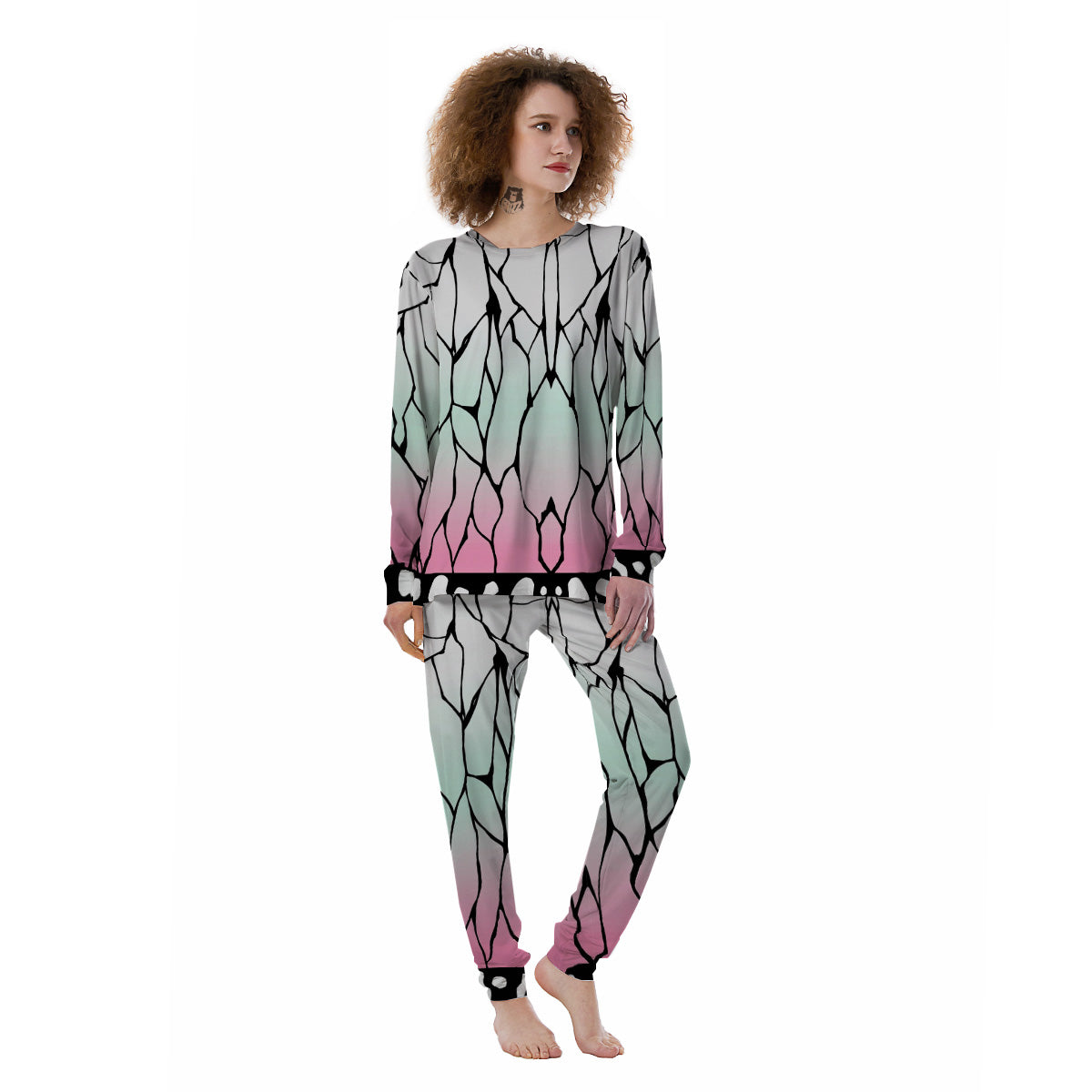 Shinobu Print Pattern Women's Pajamas-grizzshop