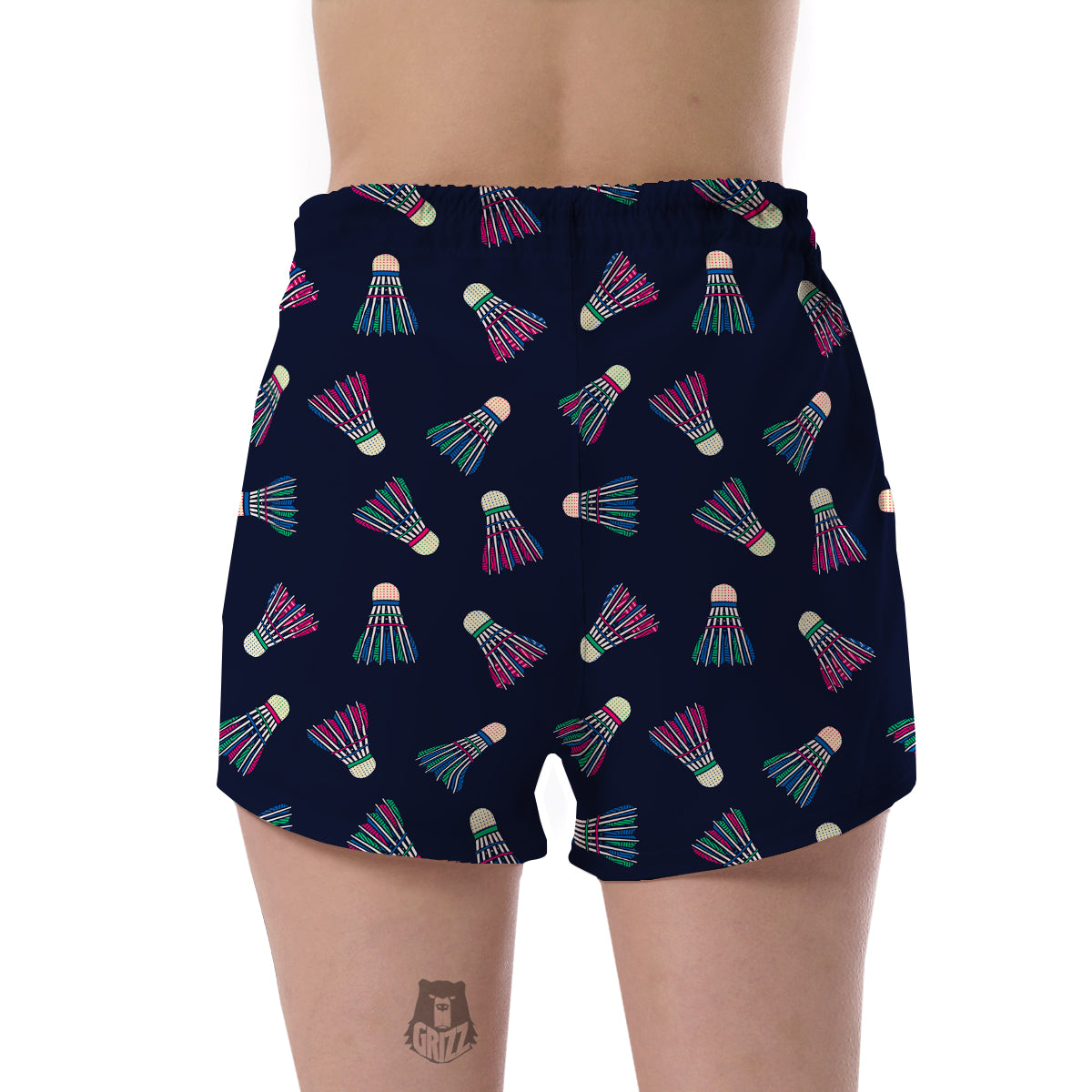 Shuttlecock Badminton Pattern Print Women's Shorts-grizzshop