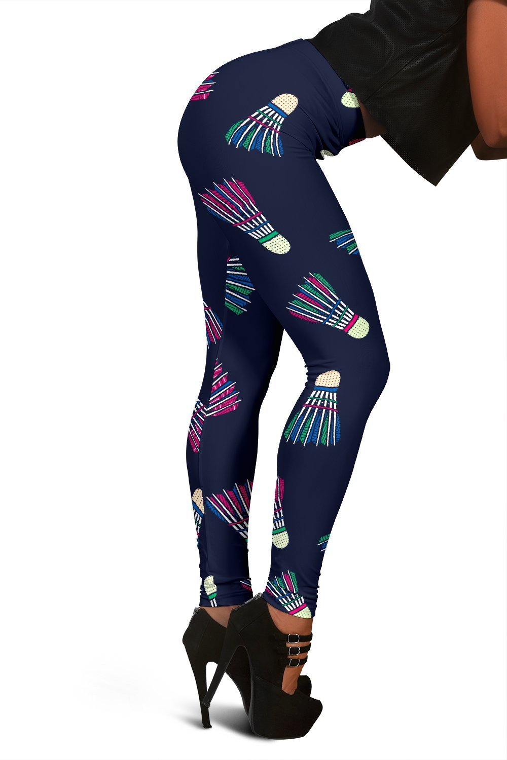 Shuttlecock Badminton Pattern Print Women Leggings-grizzshop