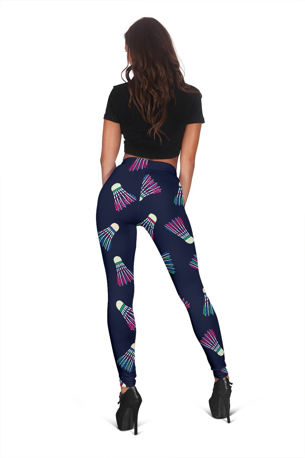 Shuttlecock Badminton Pattern Print Women Leggings-grizzshop