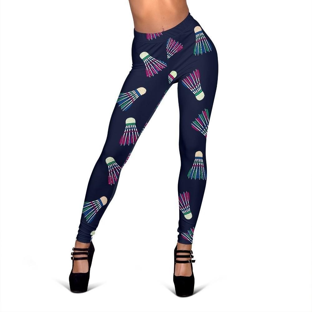 Shuttlecock Badminton Pattern Print Women Leggings-grizzshop