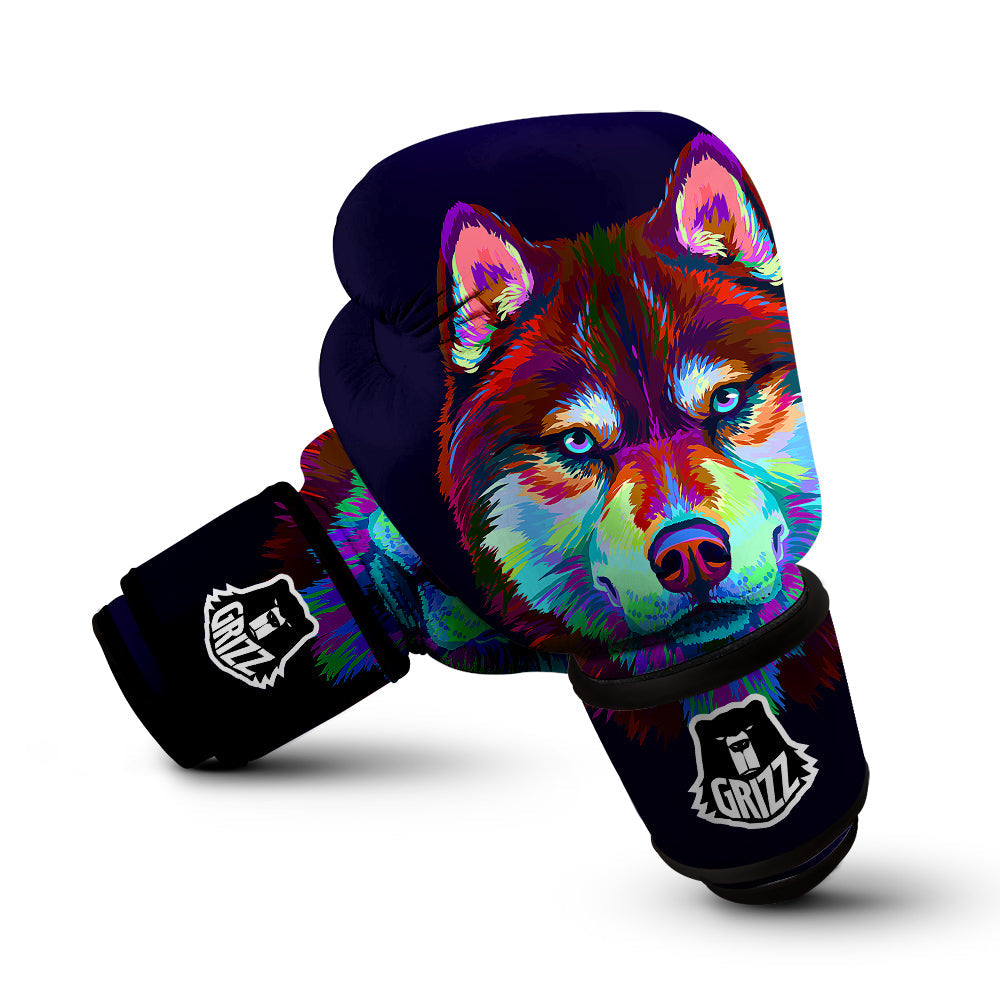 Siberian Husky Colorful Print Boxing Gloves-grizzshop