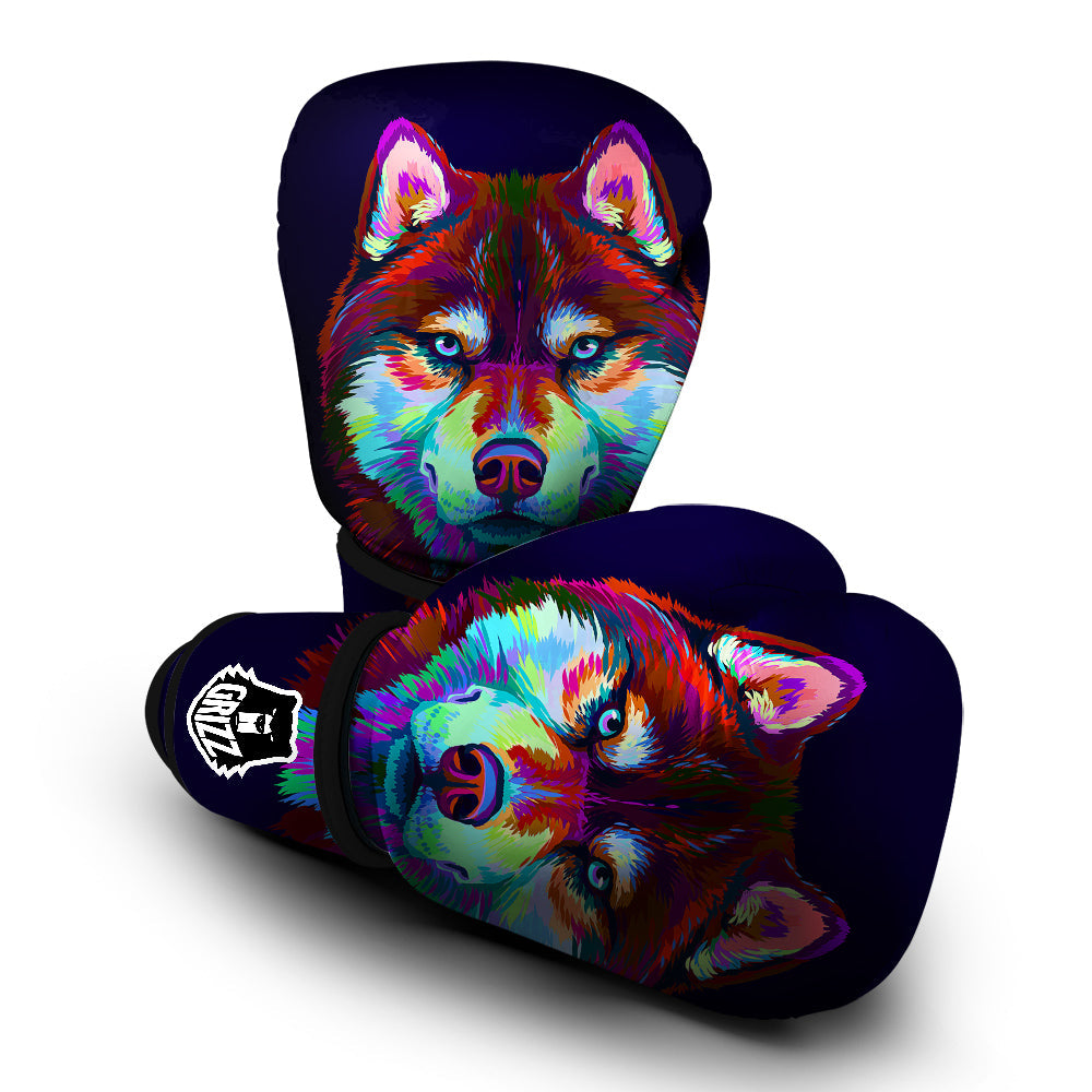 Siberian Husky Colorful Print Boxing Gloves-grizzshop
