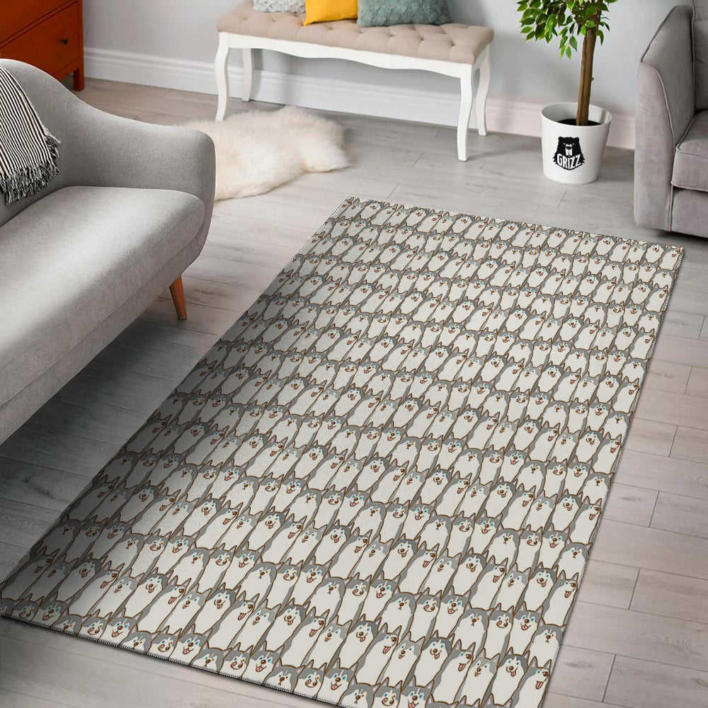 Siberian Husky Cute Print Pattern Floor Mat-grizzshop