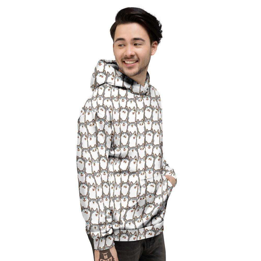 Siberian Husky Cute Print Pattern Men's Hoodie-grizzshop