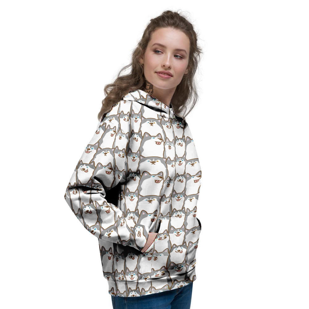 Siberian Husky Cute Print Pattern Women's Hoodie-grizzshop