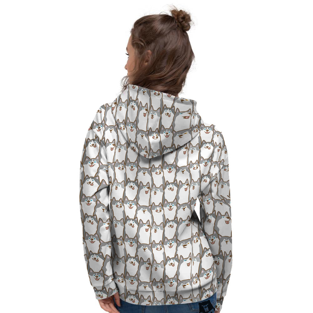 Siberian Husky Cute Print Pattern Women's Hoodie-grizzshop