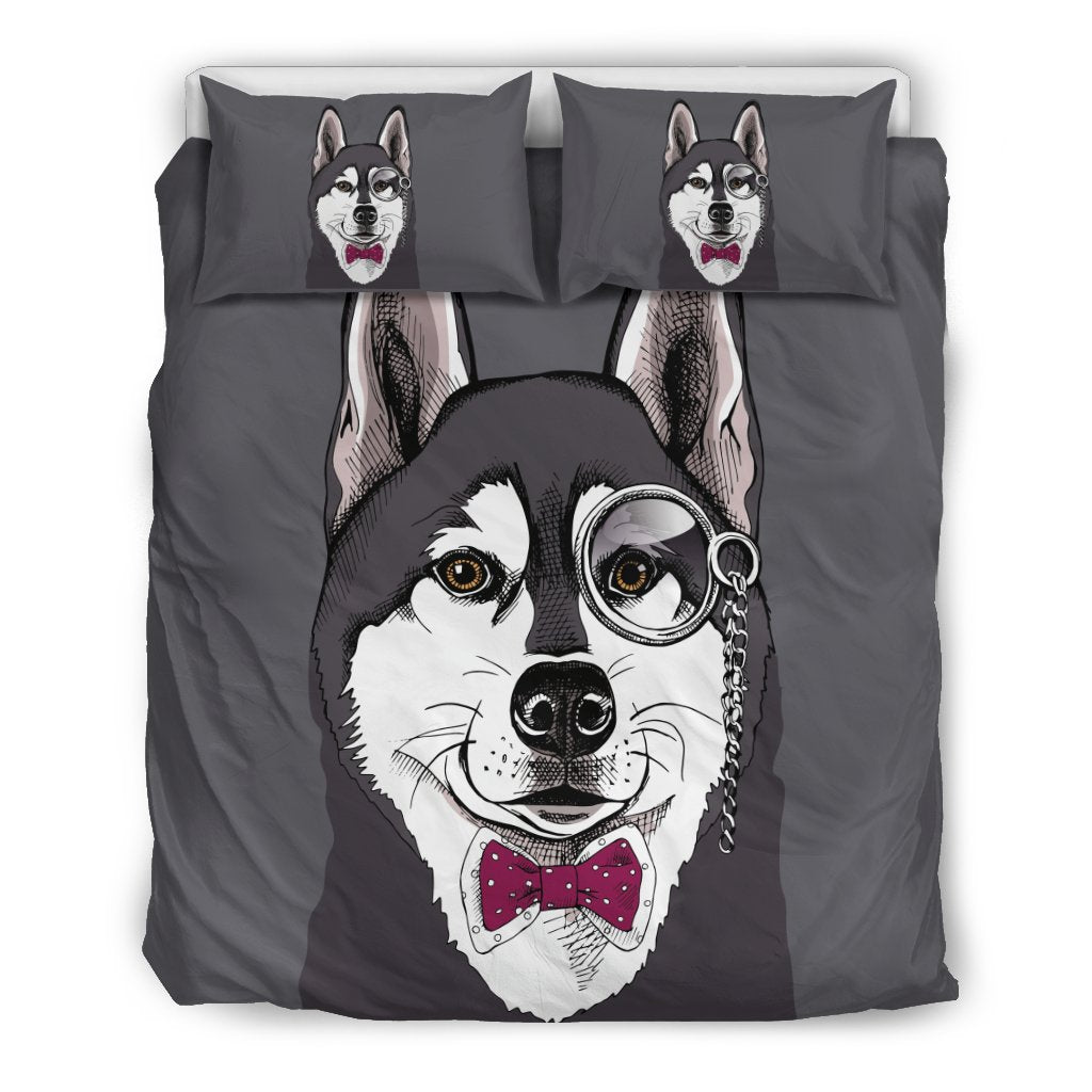 Siberian Husky Funny Glass Print Duvet Cover Bedding Set-grizzshop