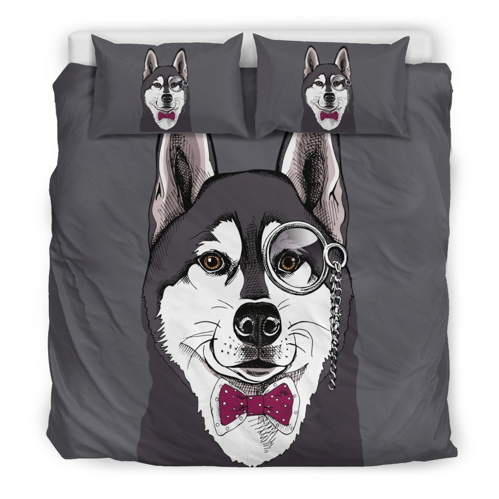 Siberian Husky Funny Glass Print Duvet Cover Bedding Set-grizzshop