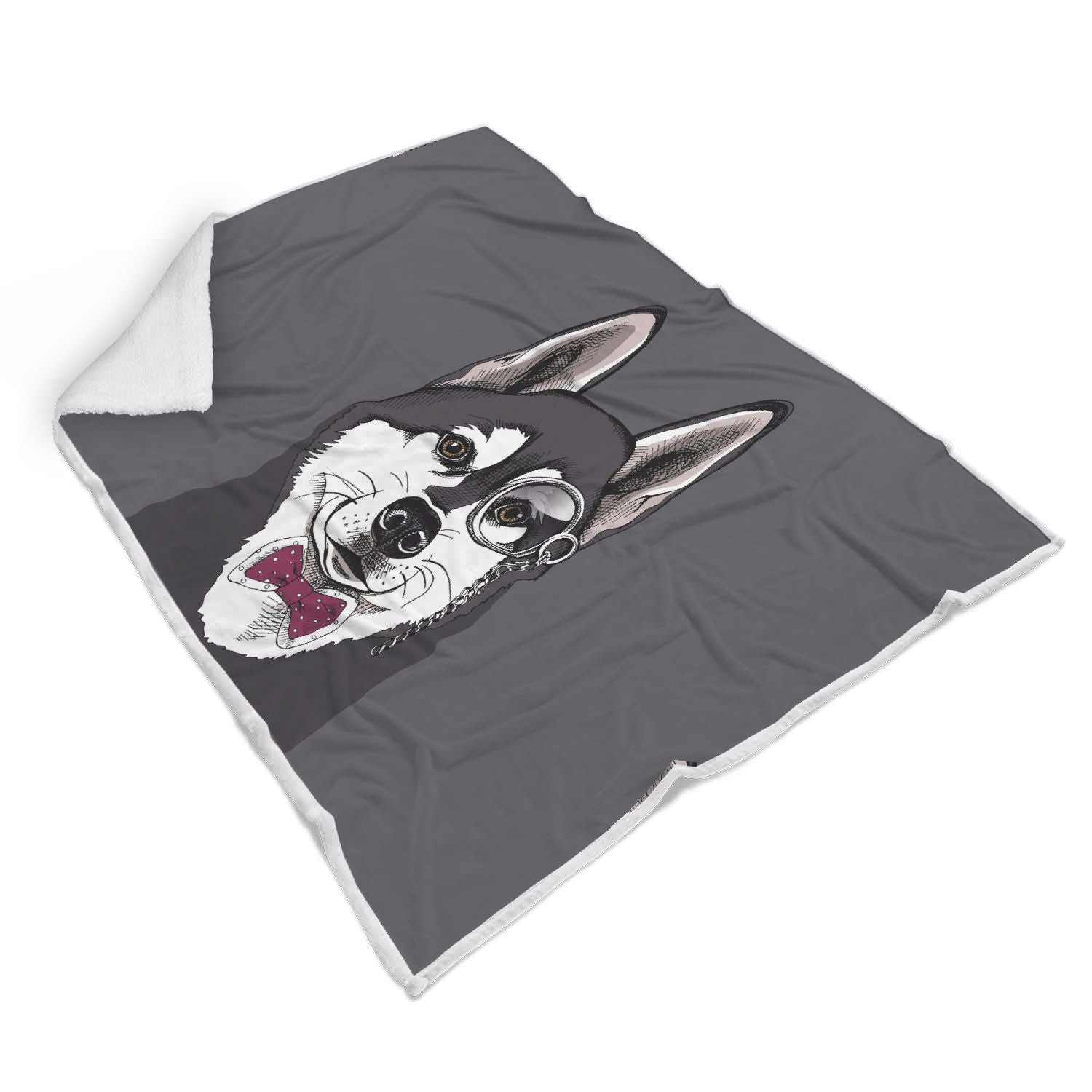 Siberian Husky Funny Glass Print Throw Blanket-grizzshop