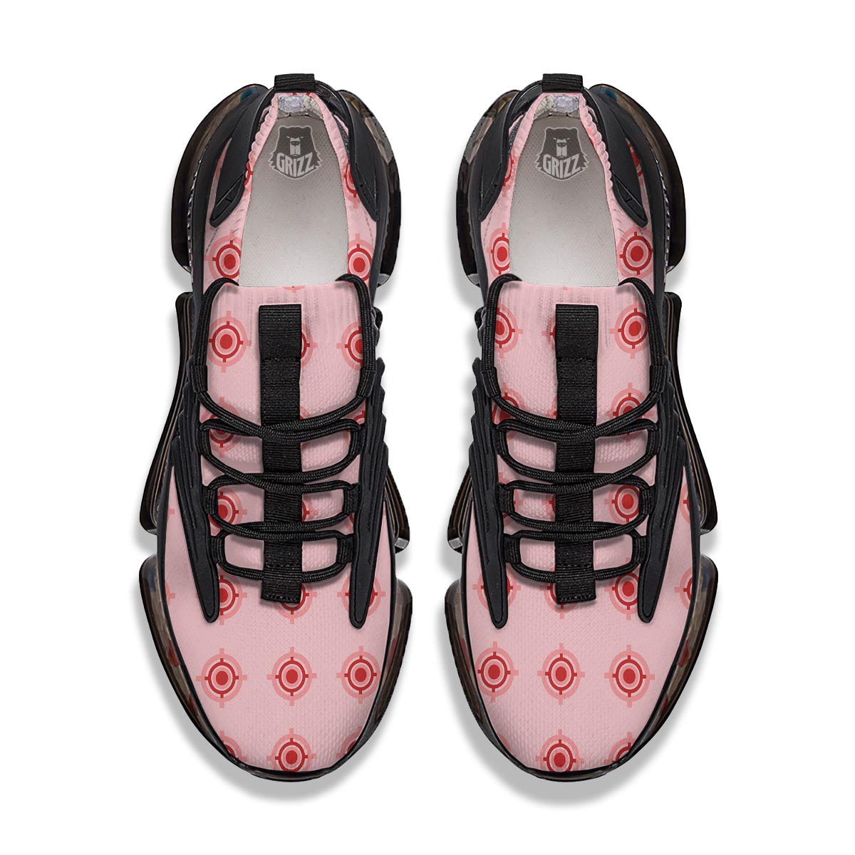 Sight Red Gun Print Pattern Black Gym Shoes-grizzshop