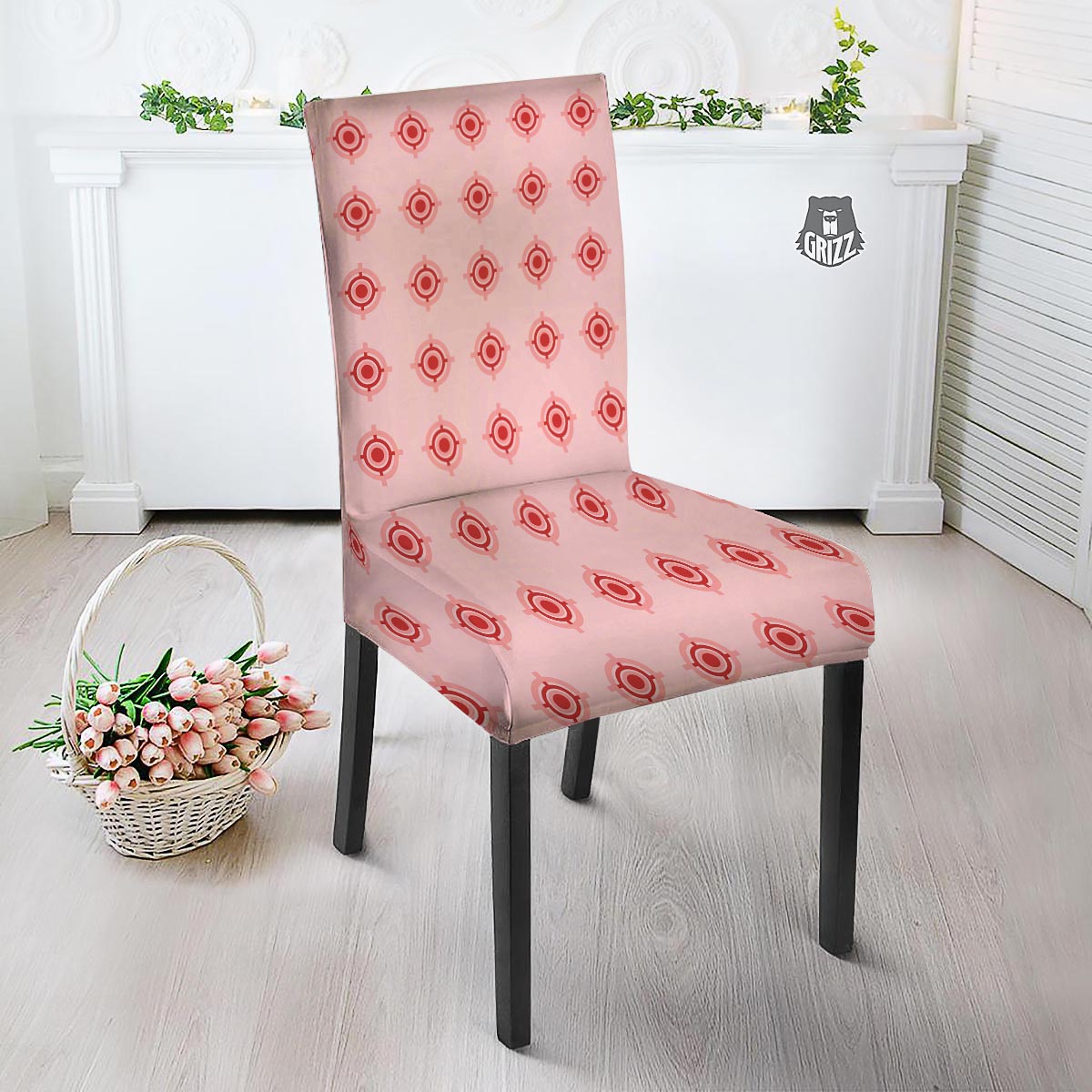 Sight Red Gun Print Pattern Dining Chair Slipcover-grizzshop
