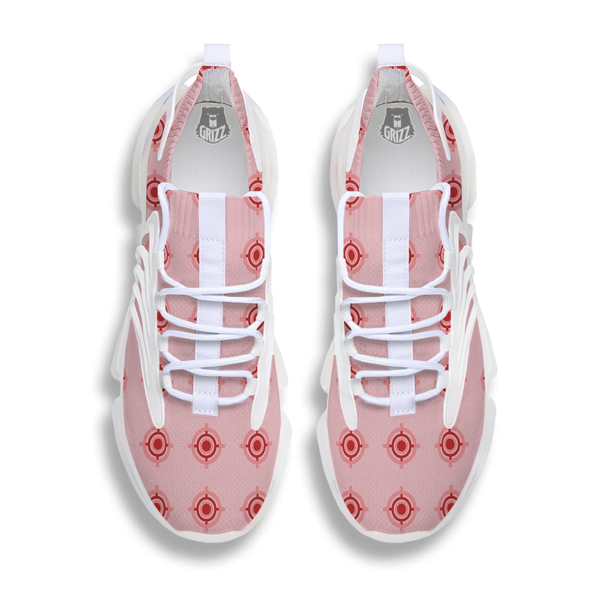 Sight Red Gun Print Pattern White Gym Shoes-grizzshop