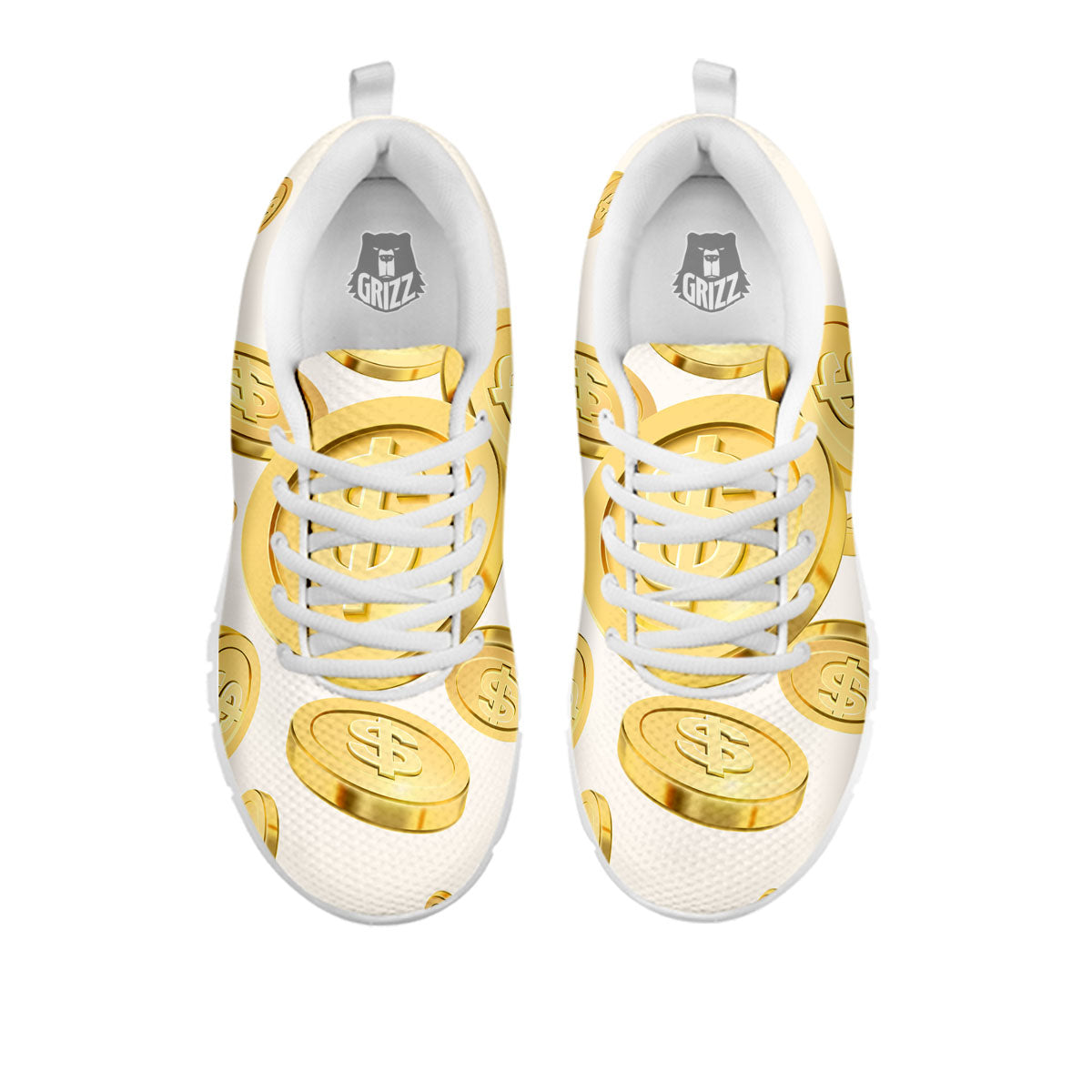 Sign Explosion Golden Dollar Print White Sneaker-grizzshop