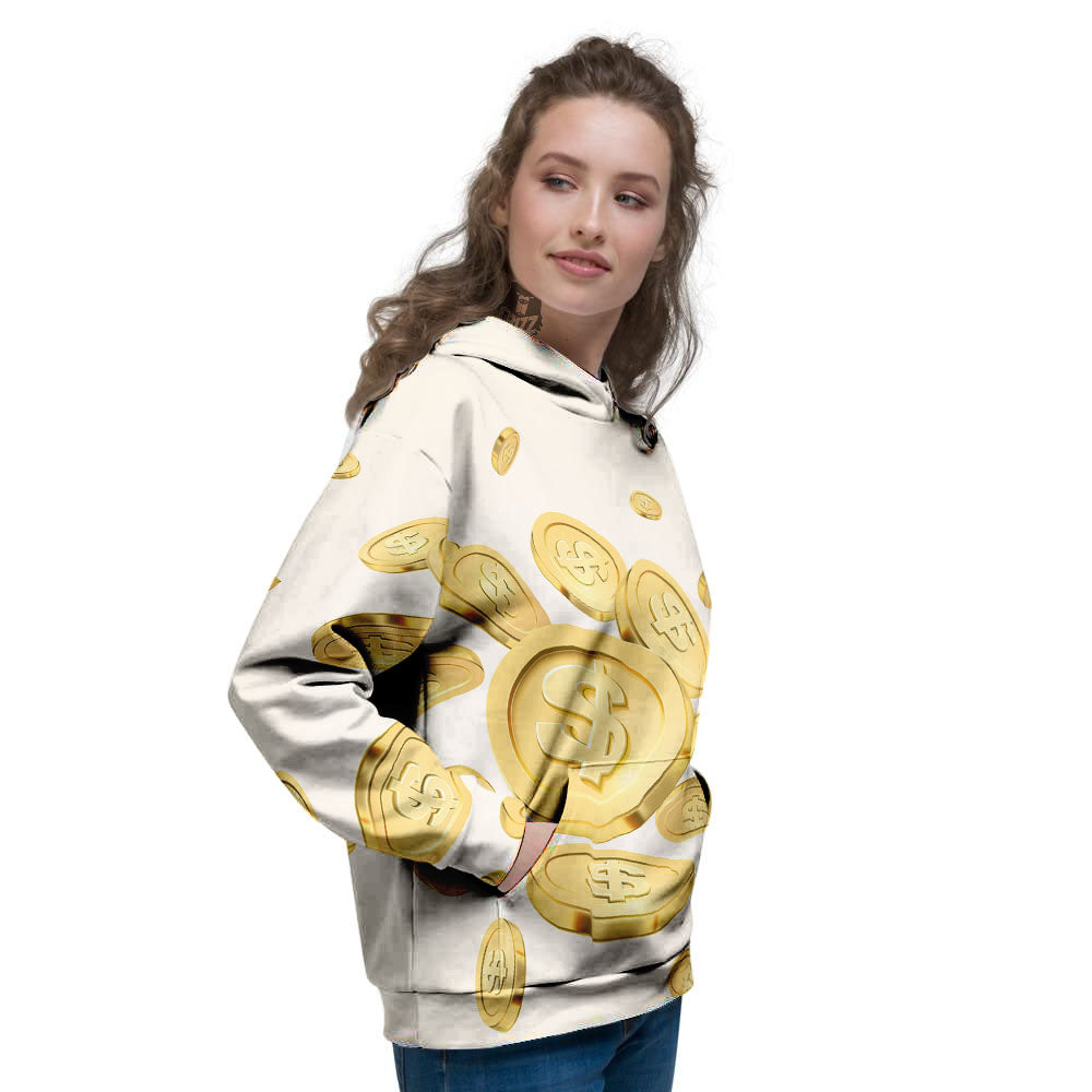 Sign Explosion Golden Dollar Print Women's Hoodie-grizzshop