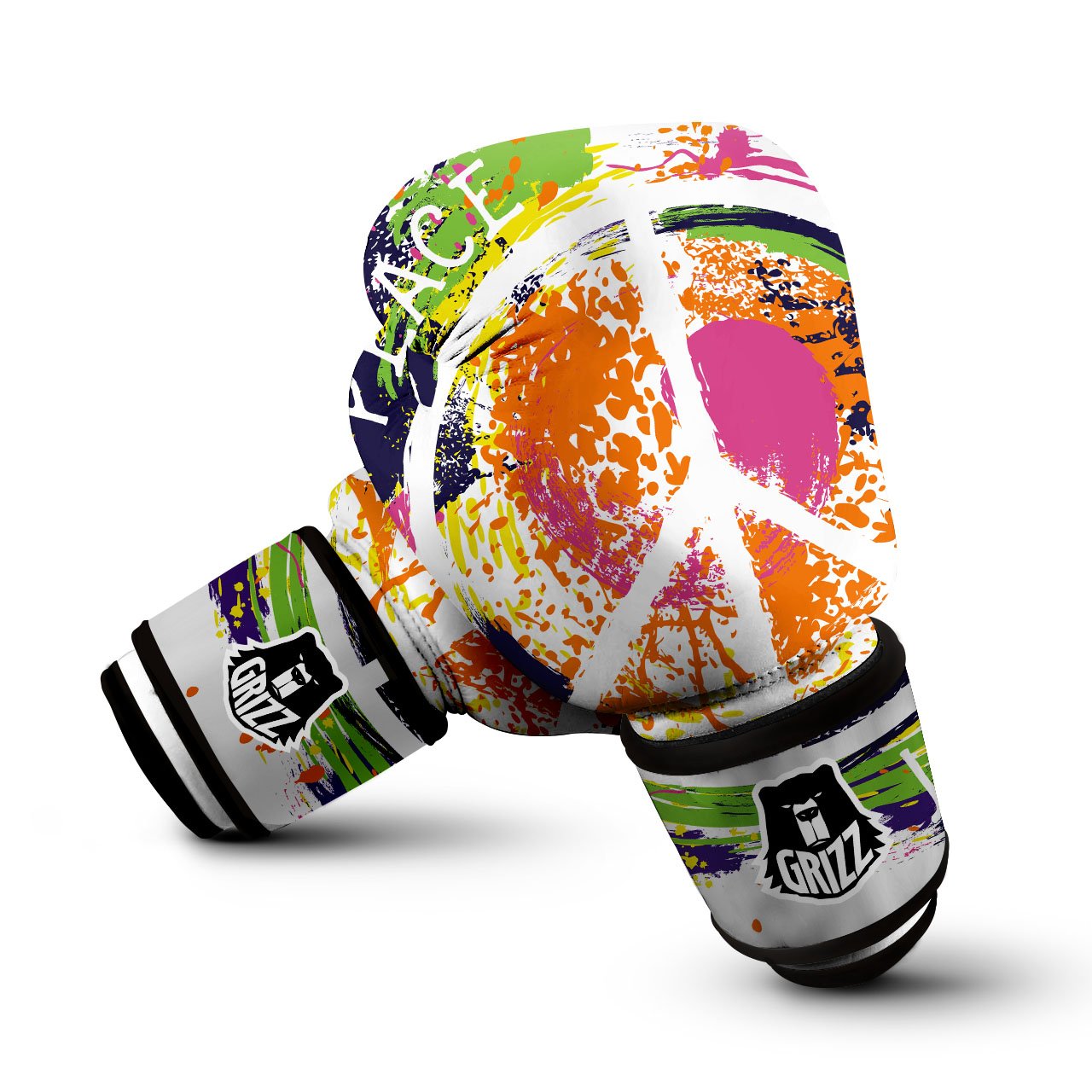 Sign Peace Rasta Print Boxing Gloves-grizzshop