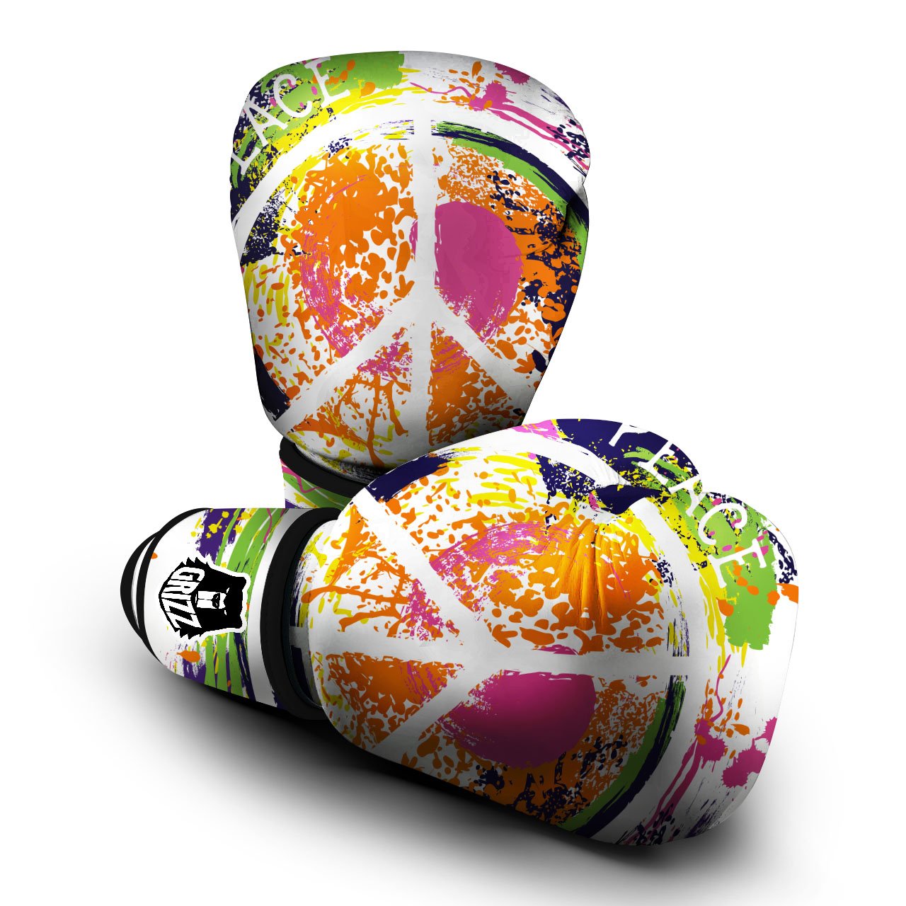 Sign Peace Rasta Print Boxing Gloves-grizzshop