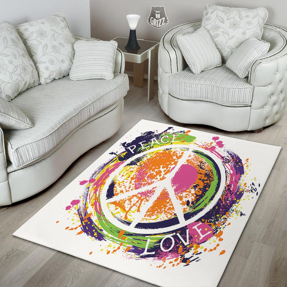 Sign Peace Rasta Print Floor Mat-grizzshop