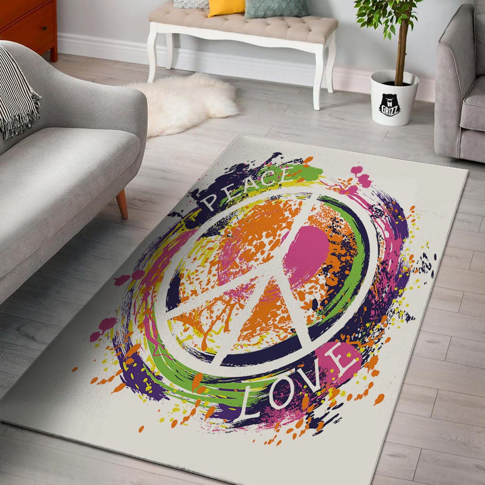 Sign Peace Rasta Print Floor Mat-grizzshop