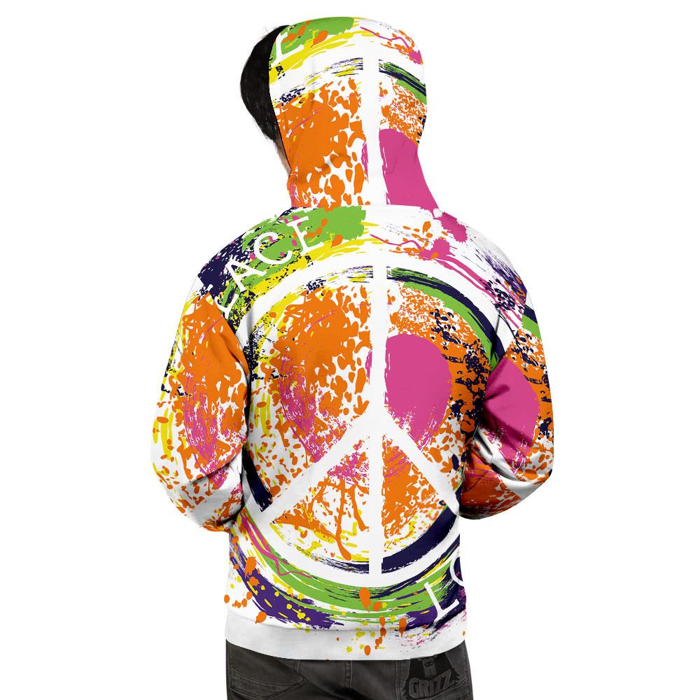 Sign Peace Rasta Print Men's Hoodie-grizzshop