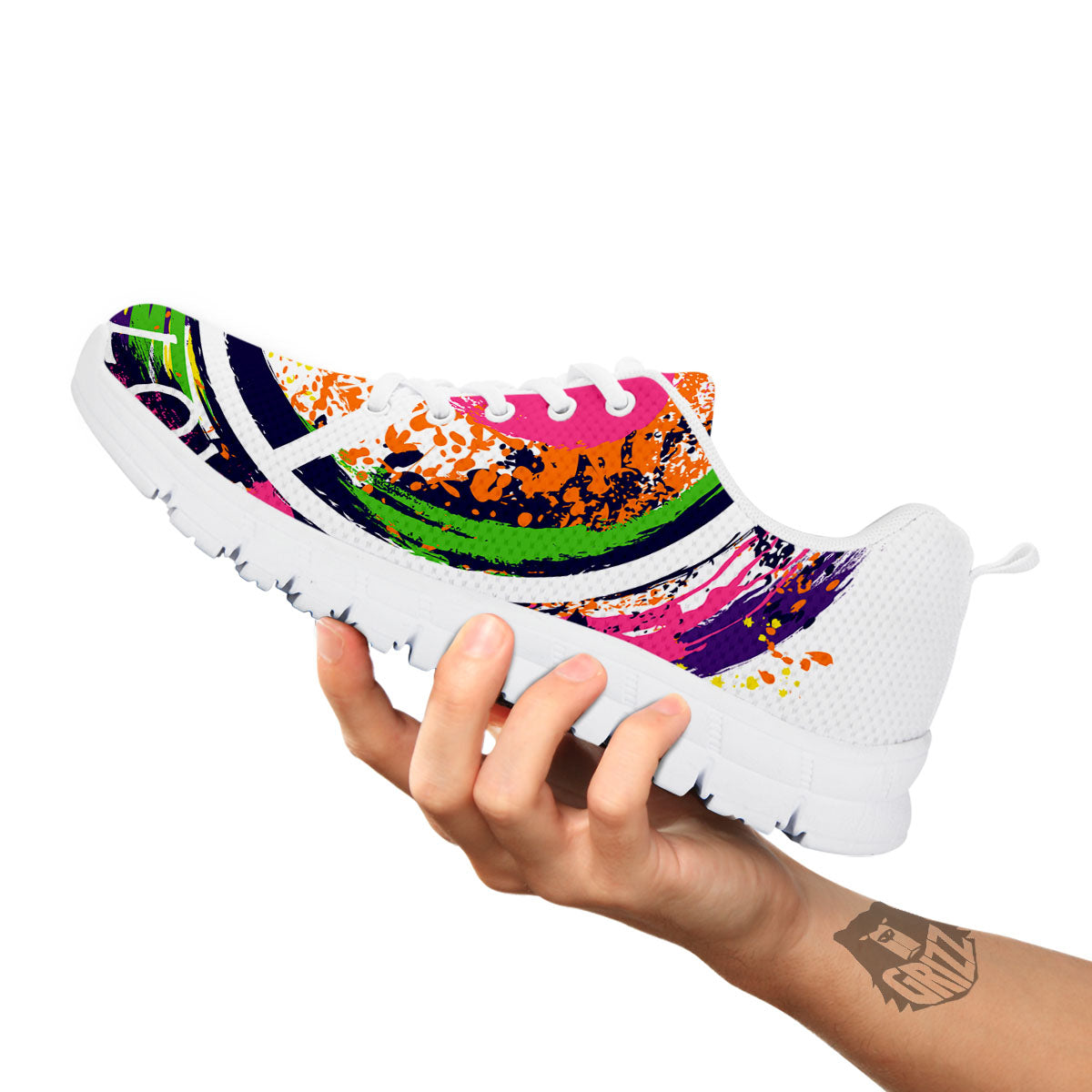 Sign Peace Rasta Print White Sneaker-grizzshop