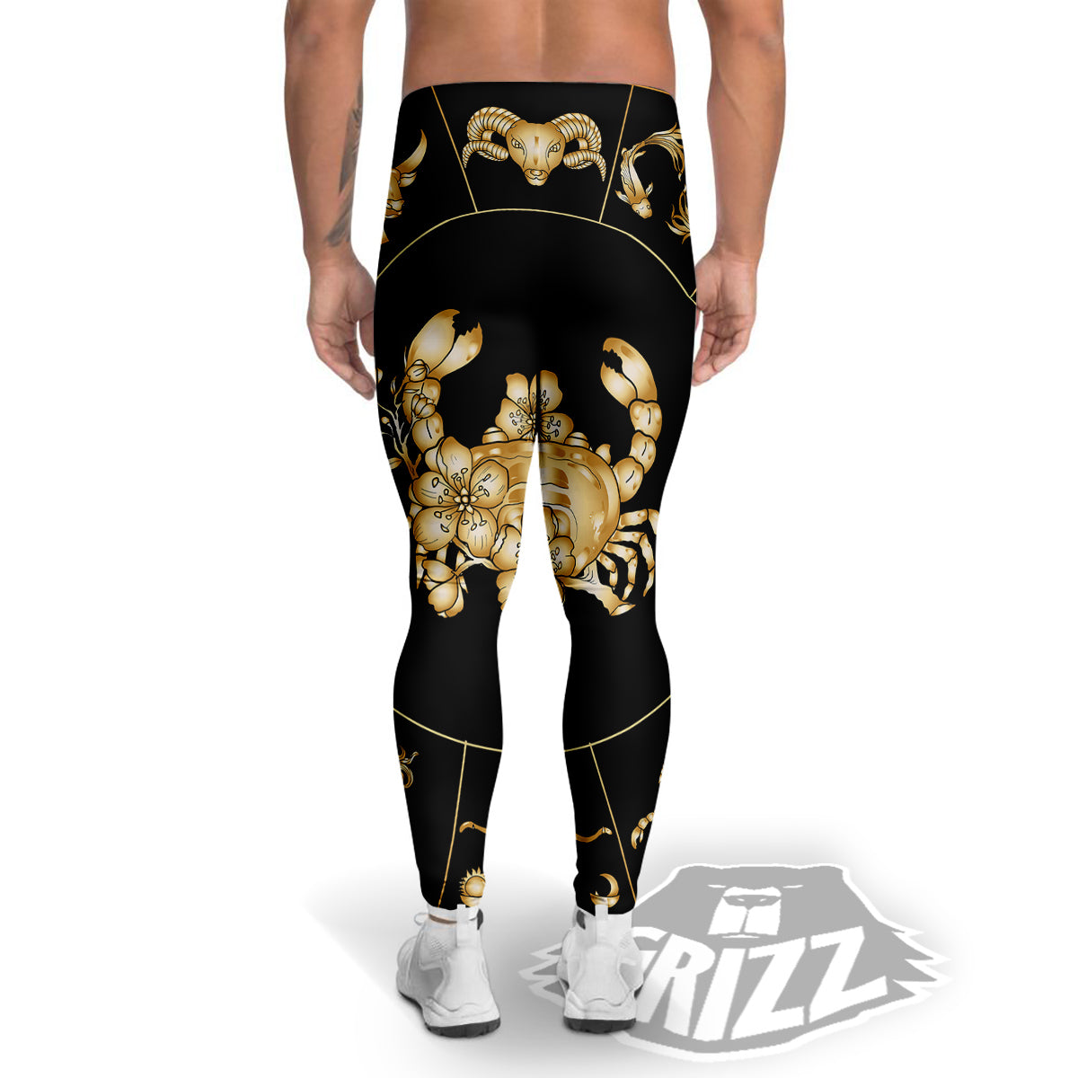 Signs Astrological And Cancer Print Men's Leggings-grizzshop