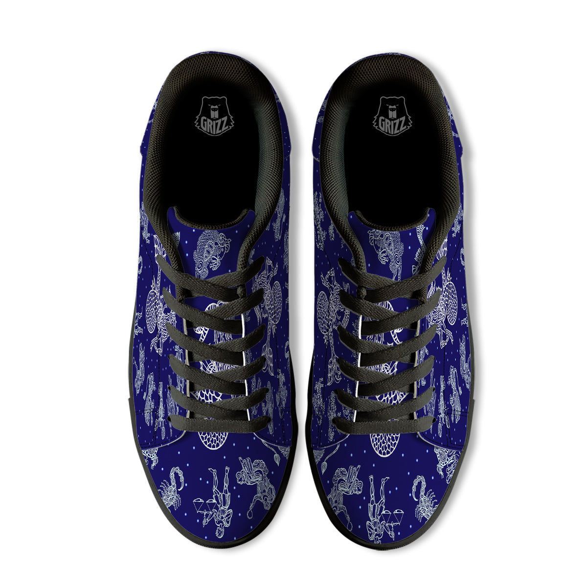 Signs Astrological And Capricorn Print Black Low Top Sneakers-grizzshop