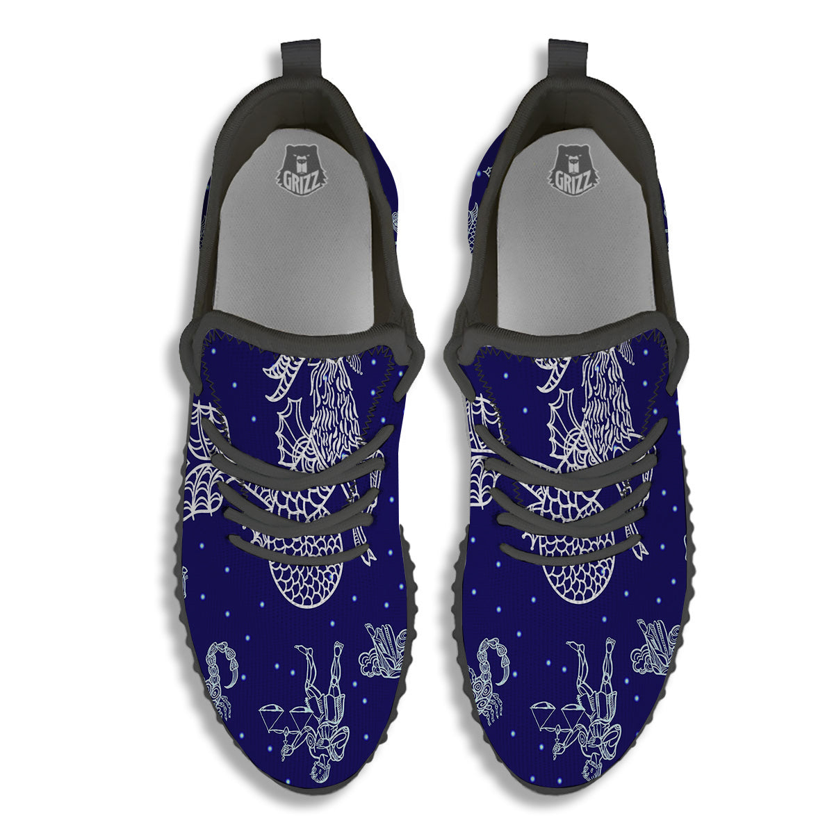 Signs Astrological And Capricorn Print Black Walking Shoes-grizzshop