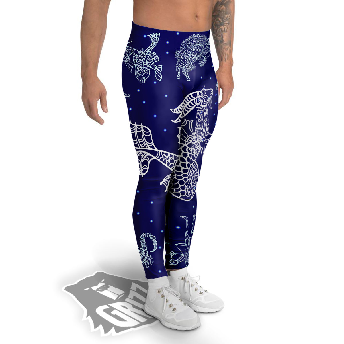 Signs Astrological And Capricorn Print Men's Leggings-grizzshop