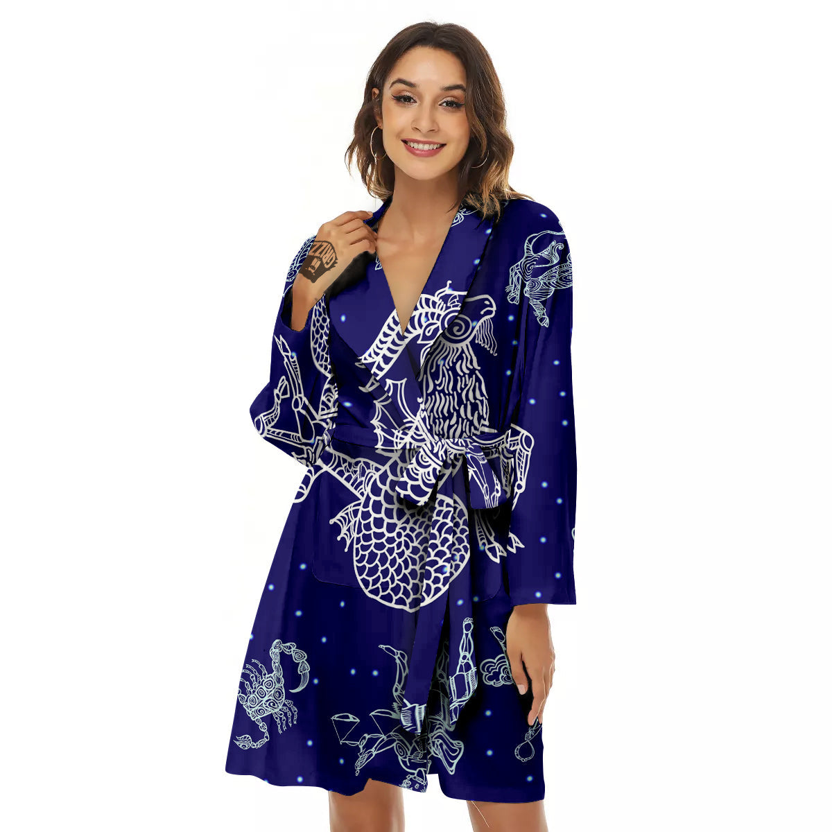 Signs Astrological And Capricorn Print Women's Robe-grizzshop