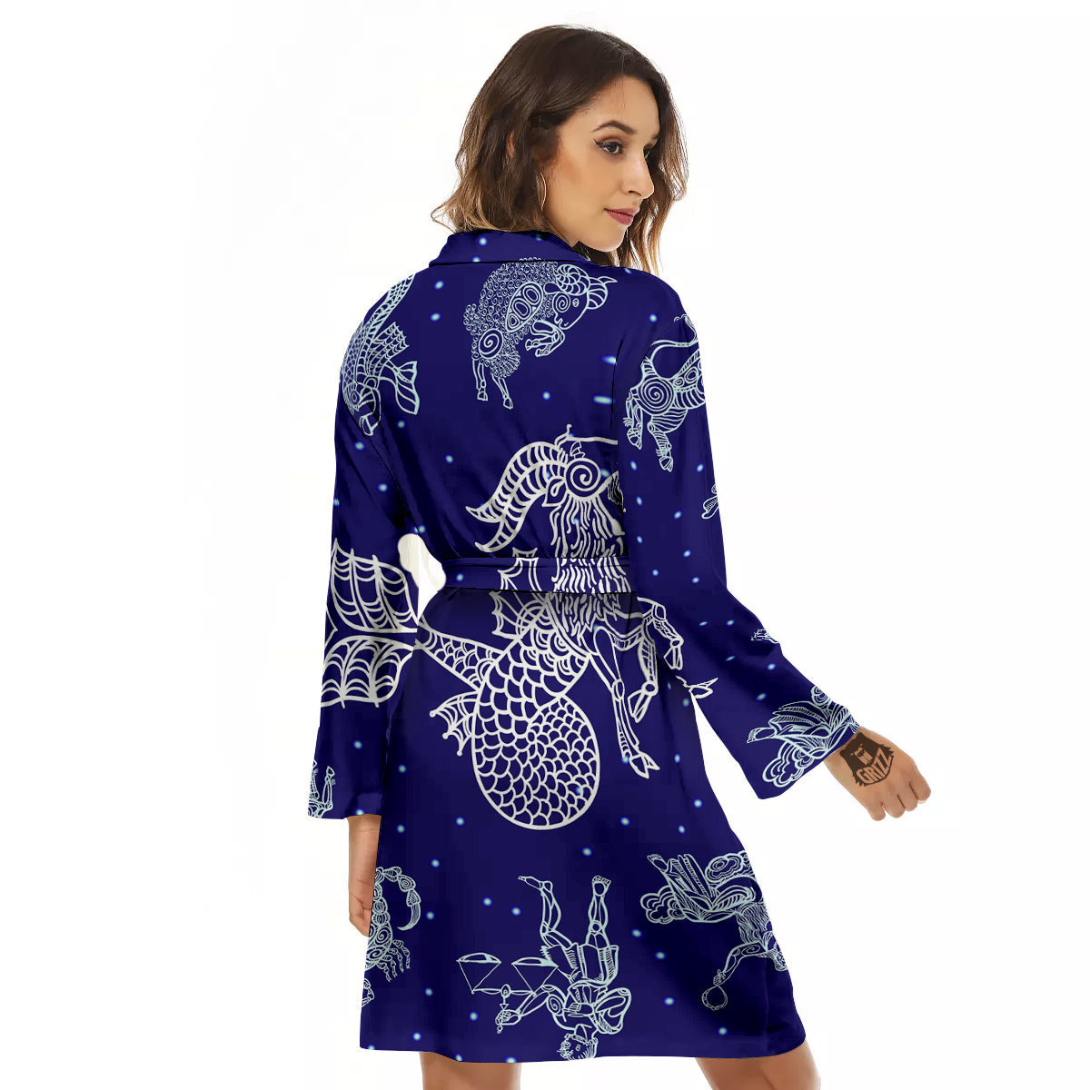 Signs Astrological And Capricorn Print Women's Robe-grizzshop