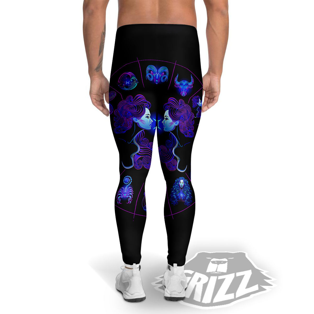 Signs Astrological And Gemini Print Men's Leggings-grizzshop