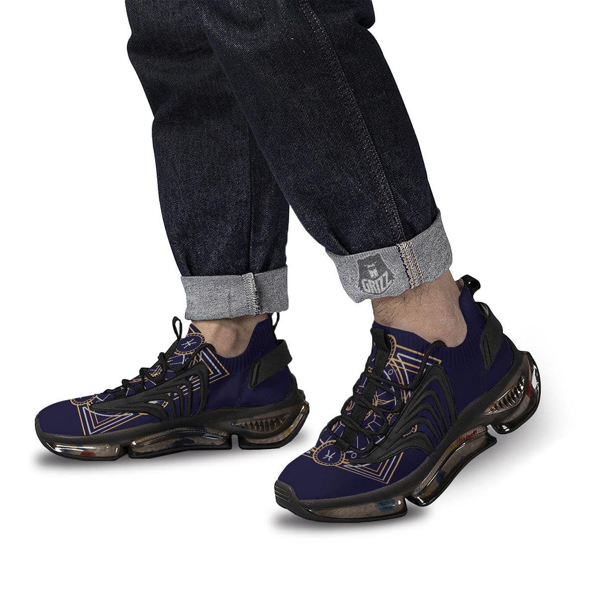 Signs Astrological And Pisces Print Black Gym Shoes-grizzshop