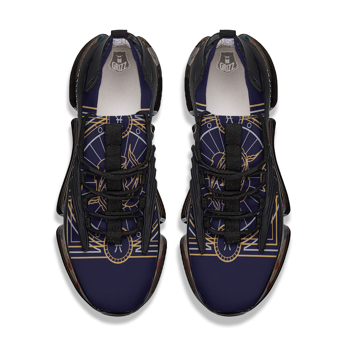 Signs Astrological And Pisces Print Black Gym Shoes-grizzshop