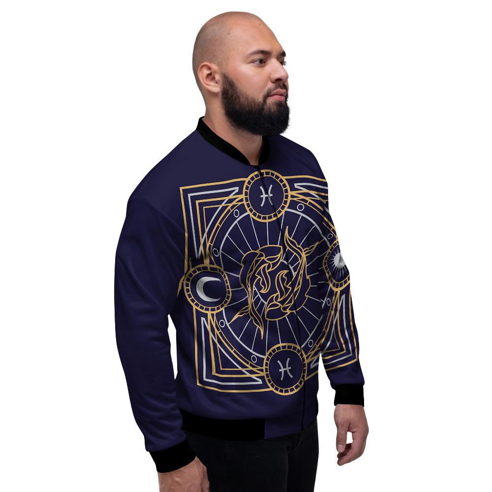 Signs Astrological And Pisces Print Men's Bomber Jacket-grizzshop