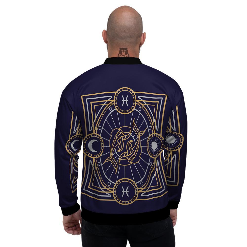 Signs Astrological And Pisces Print Men's Bomber Jacket-grizzshop