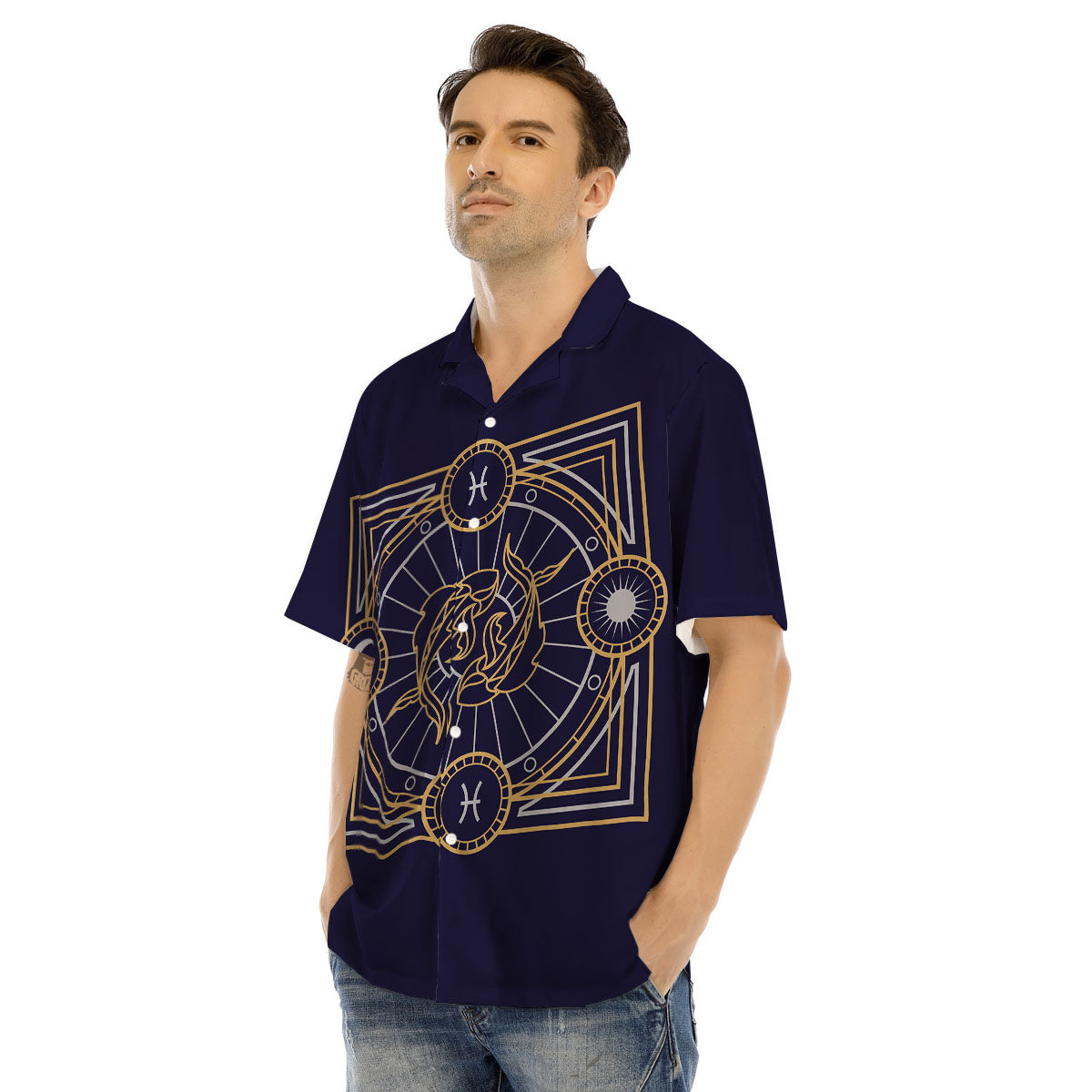 Signs Astrological And Pisces Print Men's Hawaiian Shirt-grizzshop