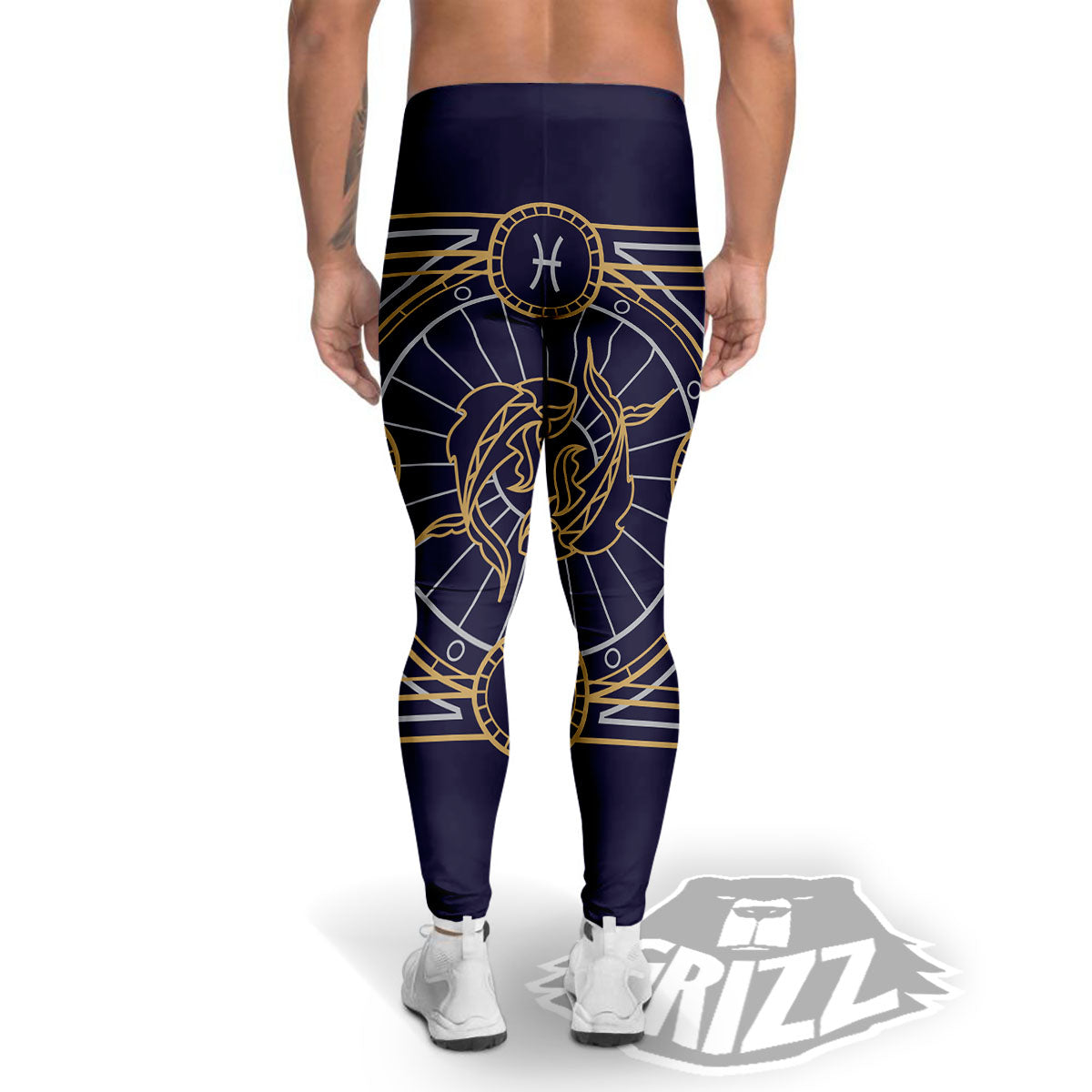 Signs Astrological And Pisces Print Men's Leggings-grizzshop