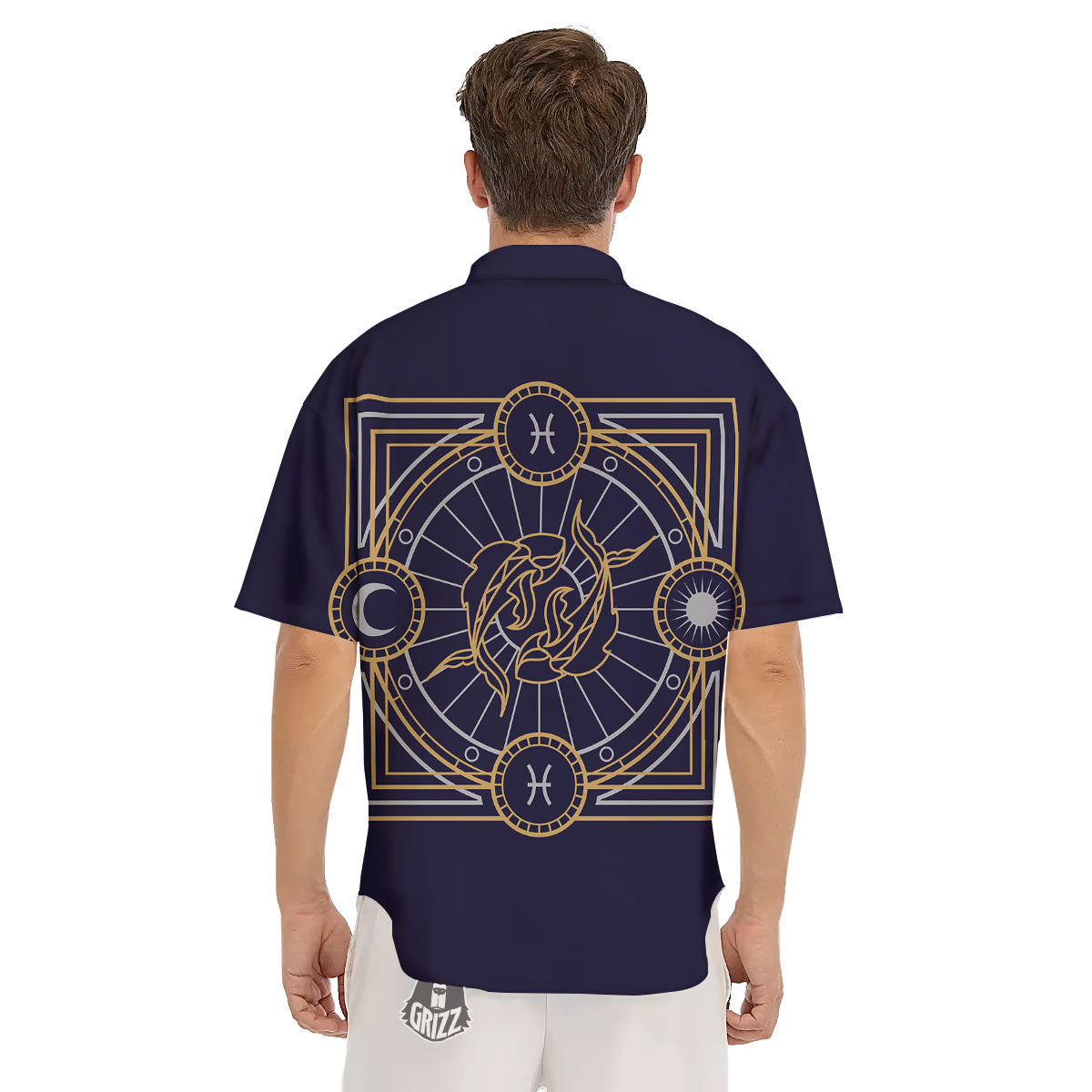 Signs Astrological And Pisces Print Men's Short Sleeve Shirts-grizzshop
