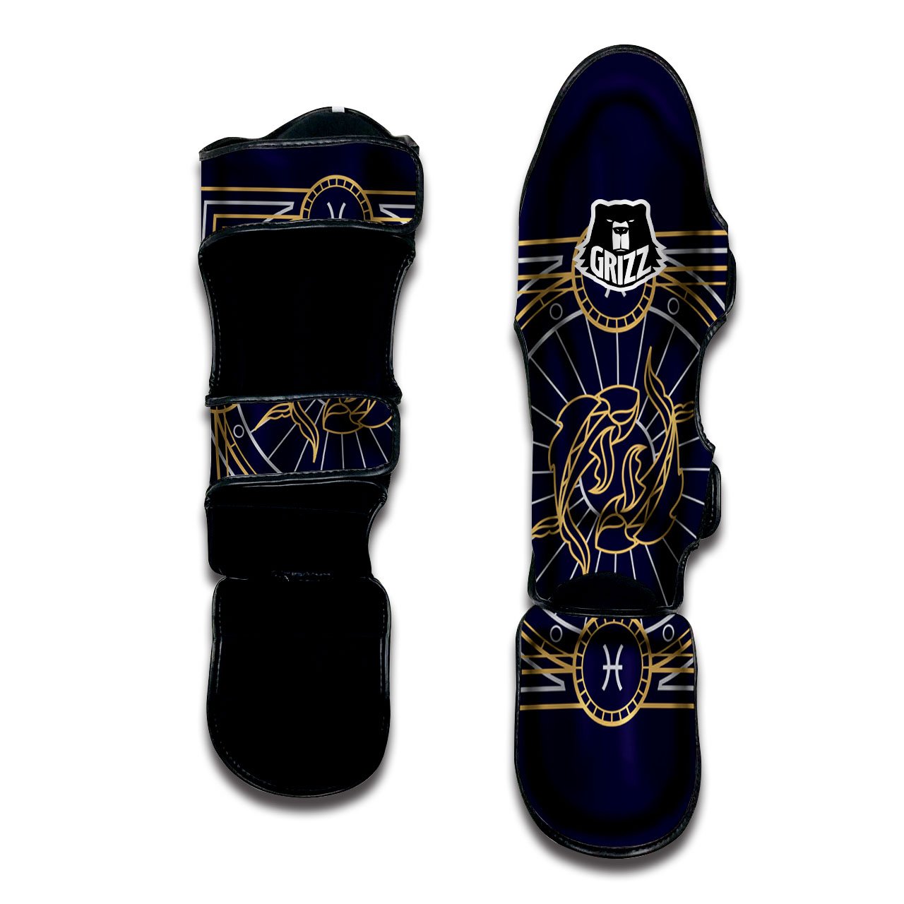 Signs Astrological And Pisces Print Muay Thai Shin Guards-grizzshop