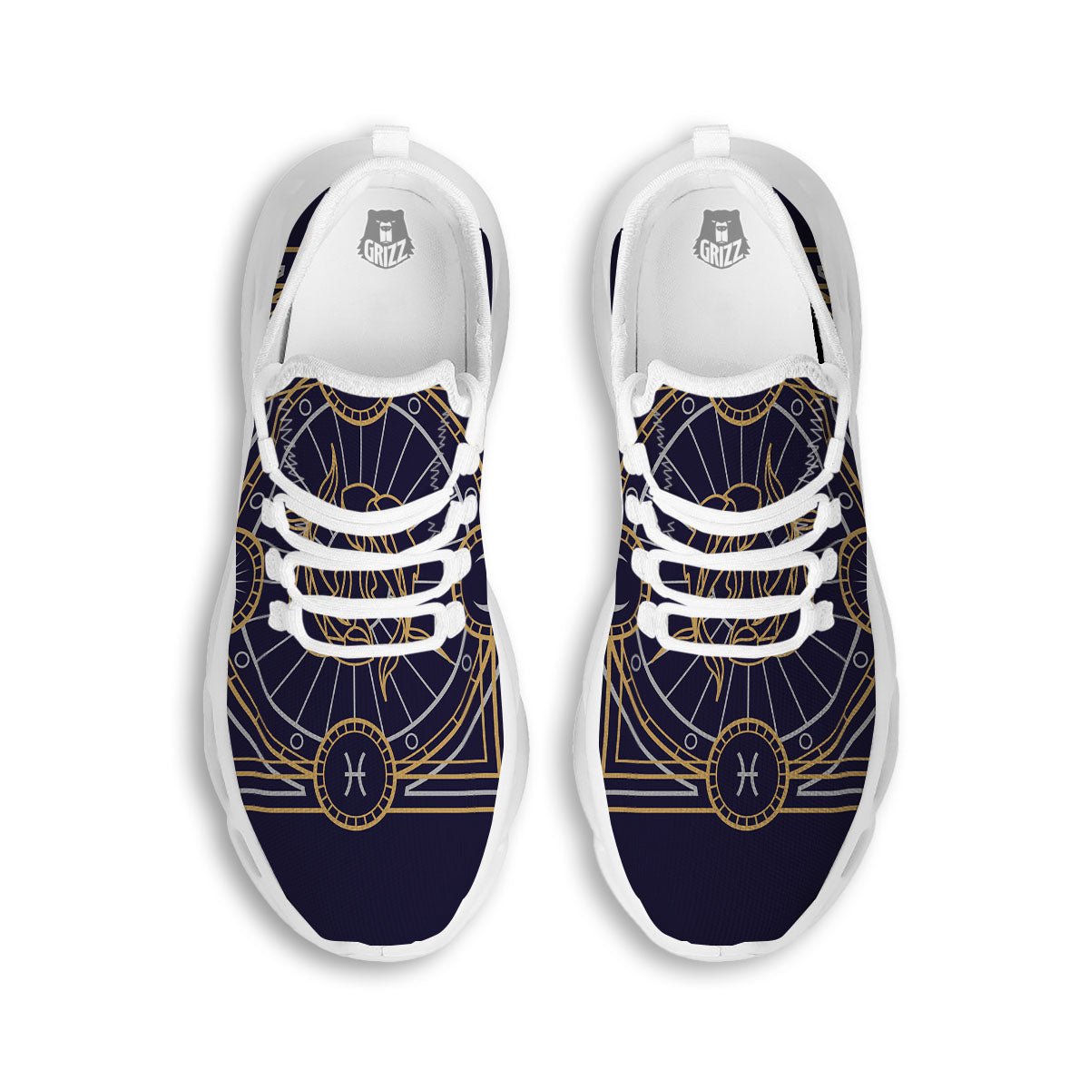 Signs Astrological And Pisces Print White Running Shoes-grizzshop