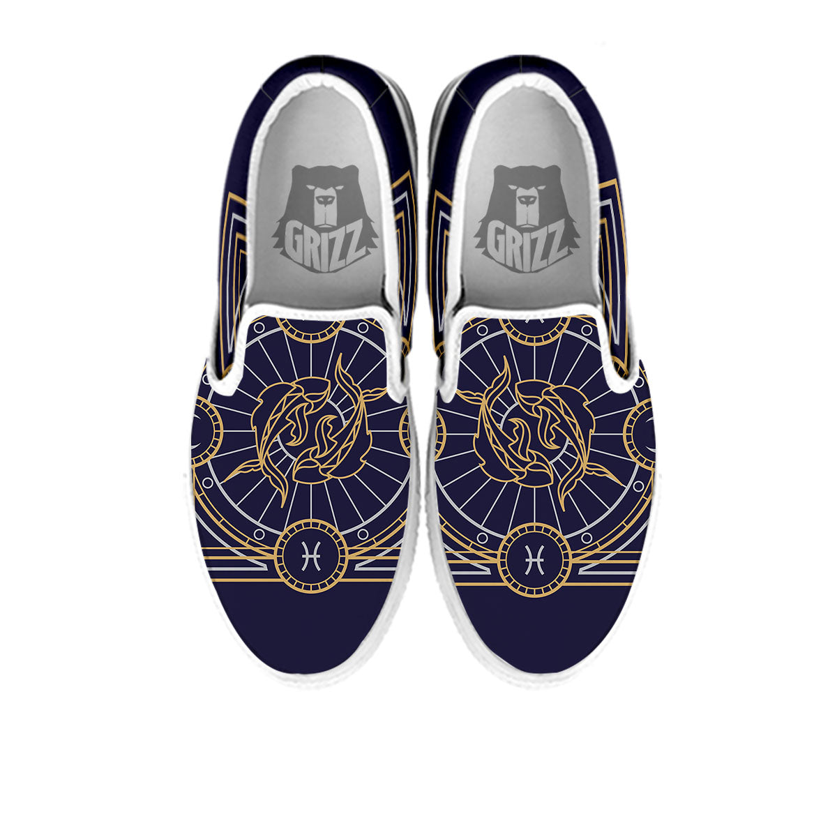 Signs Astrological And Pisces Print White Slip On Shoes-grizzshop