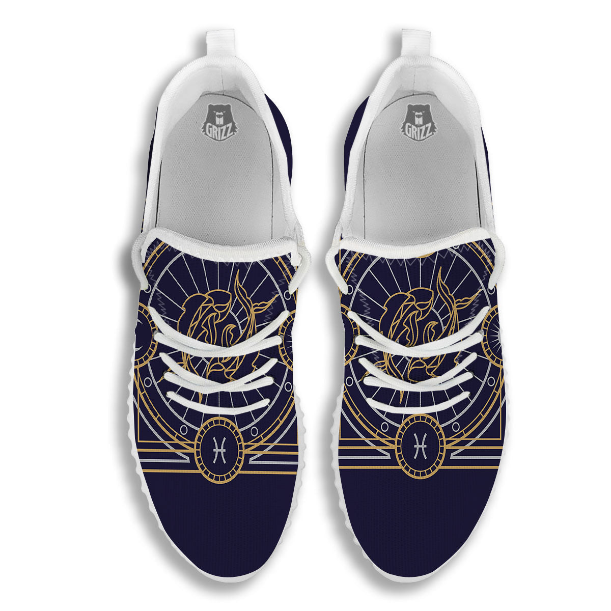 Signs Astrological And Pisces Print White Walking Shoes-grizzshop