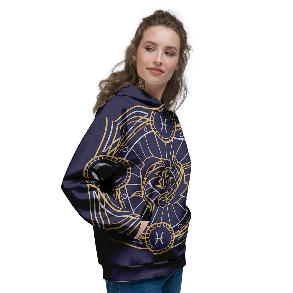 Signs Astrological And Pisces Print Women's Hoodie-grizzshop